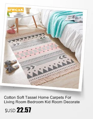 Morocco Cotton And Linen Tassel Woven Carpet Bedroom Floor Door Mat Area Rug For Living Room Tapete Para Sala Decoration Home