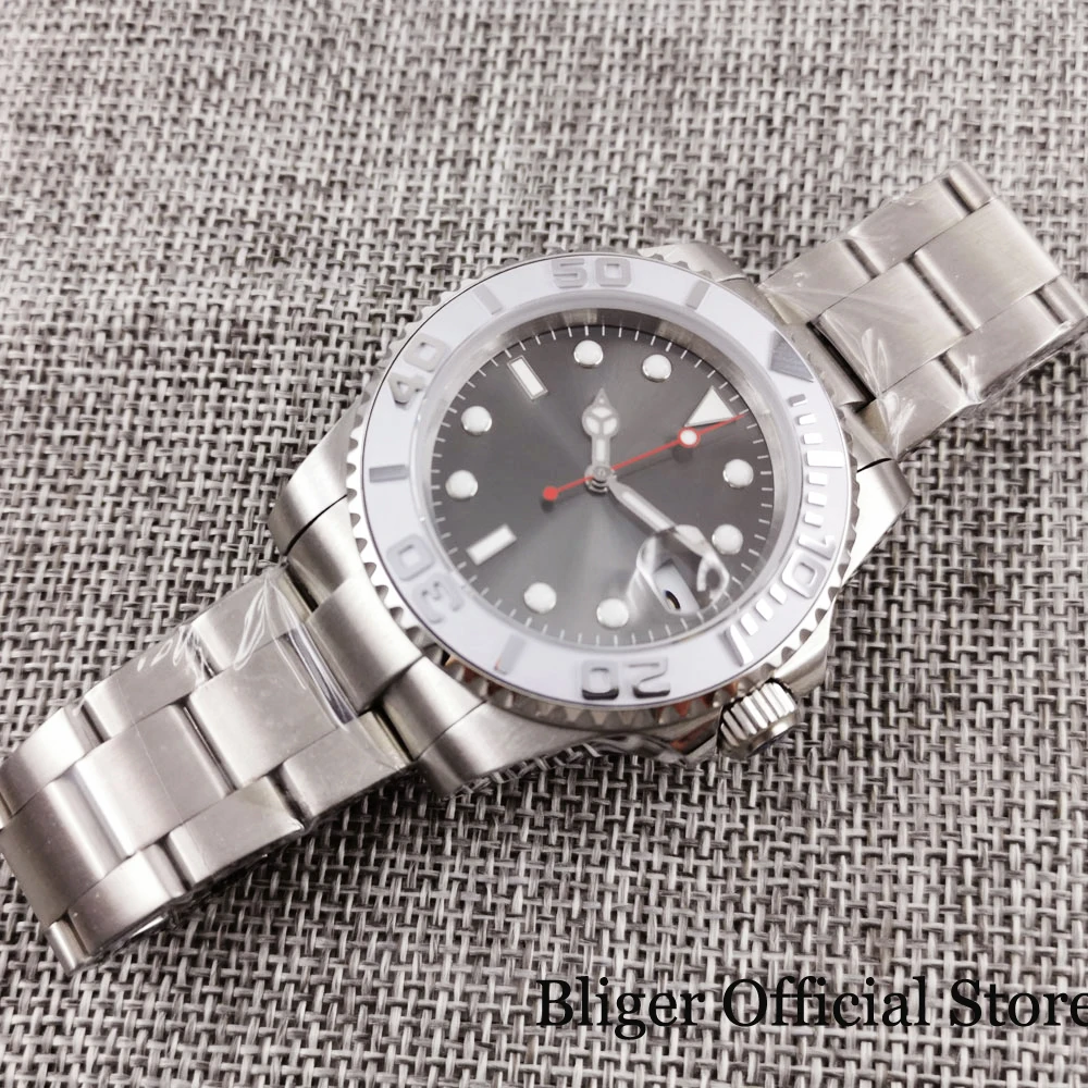 

New Sapphire Glass Sterile 40mm Automatic Men Watch Mental Band Auto MIYOTA Movement