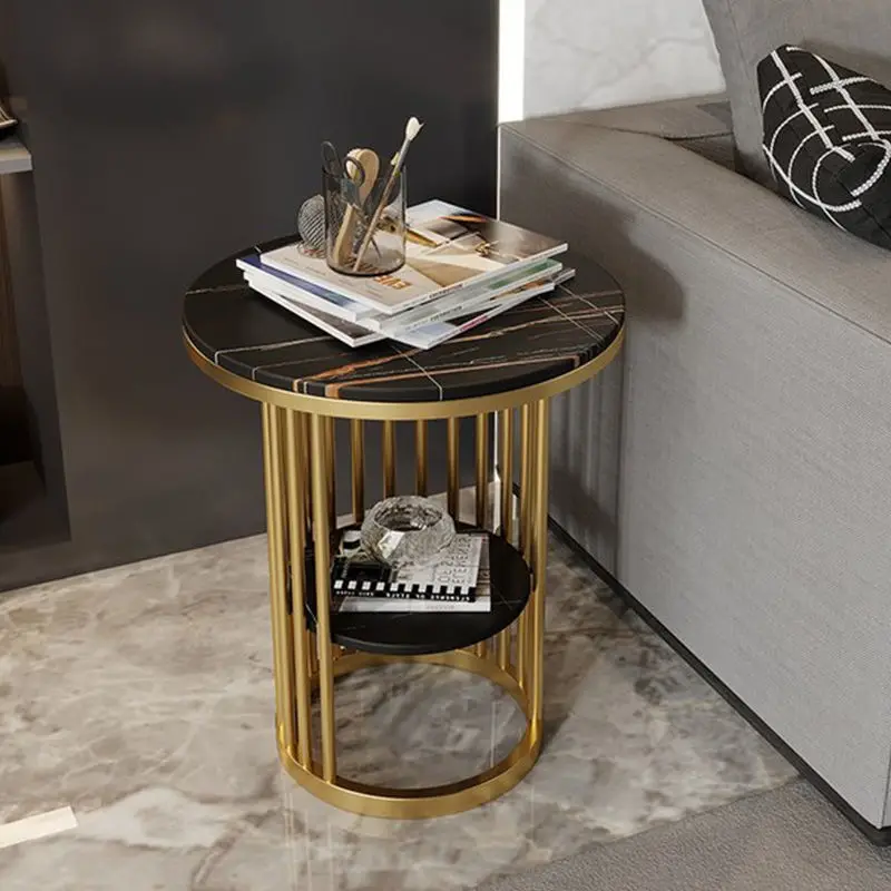 Modern minimalist light luxury wrought iron round Side table 2 Modern minimalist light luxury wrought iron round Side table 2