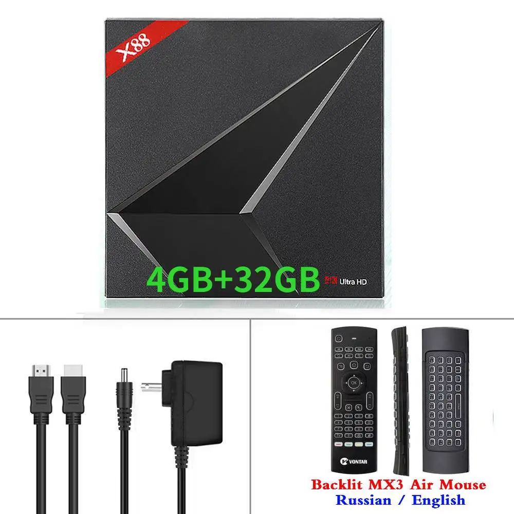 Android 9,0 ТВ приставка X88 MAX Plus 4 Гб ОЗУ 64 Гб ПЗУ Rockchip 2,4G/5G двойная Wifi приставка X88MAX Smart 4K медиаплеер 4G32G - Цвет: 4GB32GB MX3