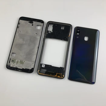 

Housing For SAMSUNG Galaxy A40 2019 A210 A405 SM-A405F A405DS Front Plate Middle Frame+Battery Back Cover Rear Case+Camera Lens