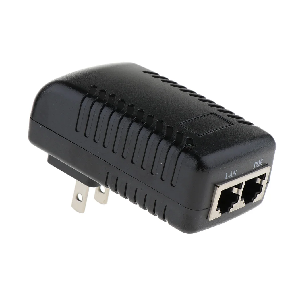 DC 12V 1A CCTV Active PoE Injector Ethernet Power Adapter for IP Camera  Compatible With All IEEE802.3af Power Device