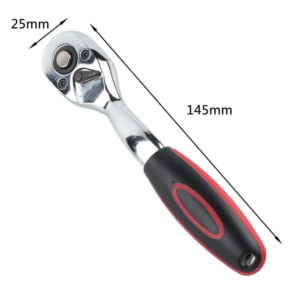1/4 &quot3/8&quot Трещоточный ключ быстроразъемный одноконцевый хромированный стальной