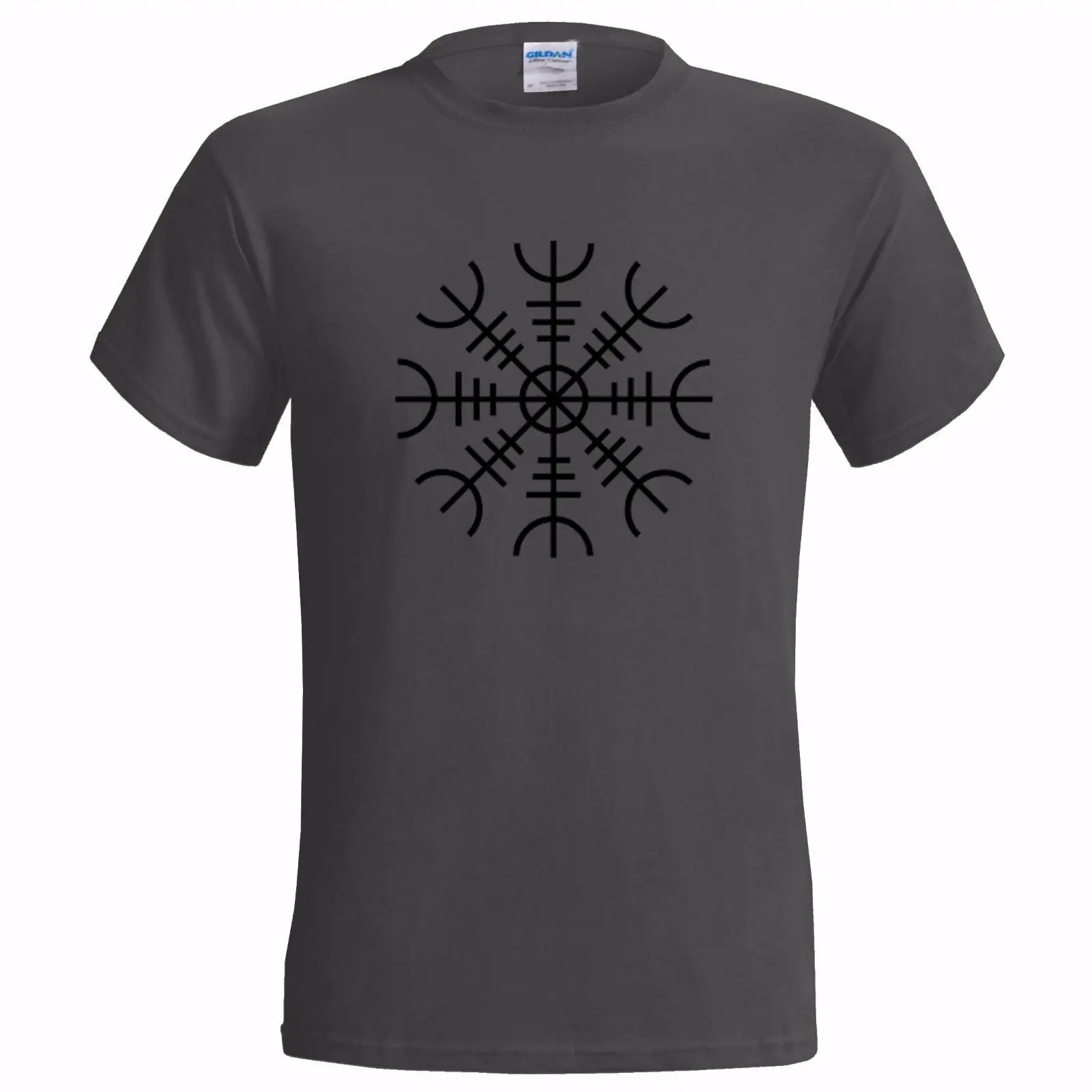 HELM OF AWE 2 Мужская футболка NORSE скандинавский Викинг Aegishjalmur SYMBOL Повседневная