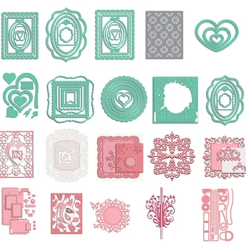 

Lace Frame Rectangle Circle Metal Cutting Dies For Scrapbooking Craft Die Cut Card Making Photo Album Embossing Stencil 22