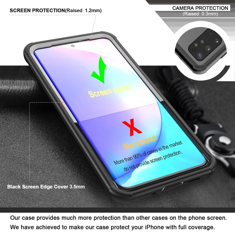 Shockproof Case for Samsung Galaxy S8 S9 S10 S20 Plus Ultra Full Body Case for Note 9 10 360 Protect Case Cover Screen Protector Shockproof Case for Samsung Galaxy S8 S9 S10 S20 Plus Ultra Full Body Case for Note 9 10 360 Protect Case Cover Screen Protector