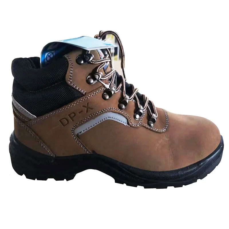 Безопасная рабочая обувь со стальным носком из натуральной кожи; Водонепроницаемая Уличная Повседневная неубиваемая обувь Райдера для мужчин; ботильоны - Цвет: brown
