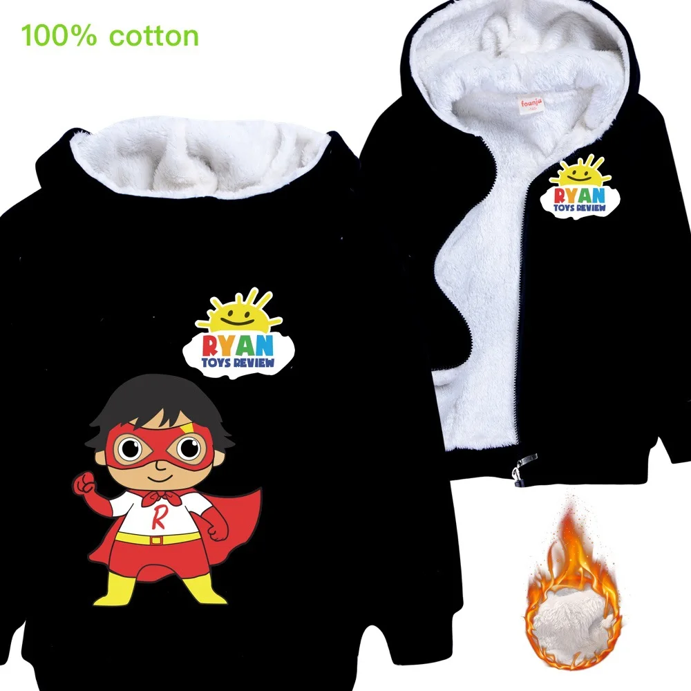 M902-black Hoodies Plus velvet Sweatshirts jacket Tops Clothes T Shirt Girls Cosplay Costume Clothing Birthday Gift Ryan Toys Review - Цвет: M902-black