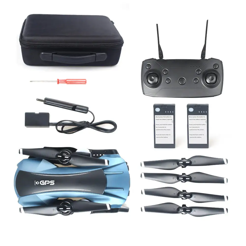 65G gps Радиоуправляемый Дрон с камерой 2K 5G Wifi FPV складной Радиоуправляемый квадрокоптер следуем за мной высота удержания Дрон - Цвет: Blue 2Battery