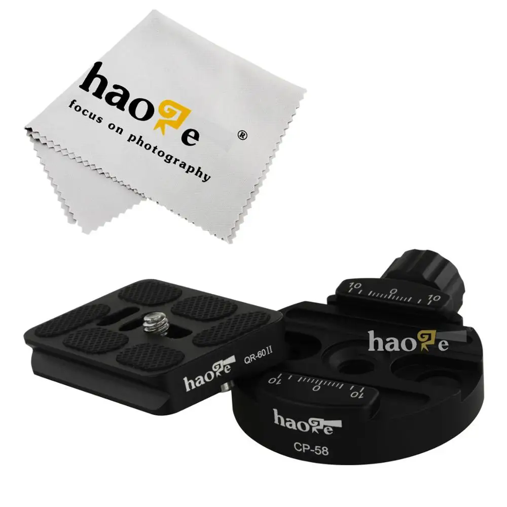 Adaptador com Placa de Liberação Rápida para Câmera Cabeça de Bola Compatível com Arcos Braçadeira para Botão de Parafuso de 58mm Haoge Tripé Monopé Suíços - Image 4