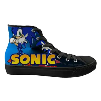 

Customized CartoonSonic the Hedgehog Print Children Sneakers Boys Girls Kids Classic High top Canvas Shoes Flats Breathable