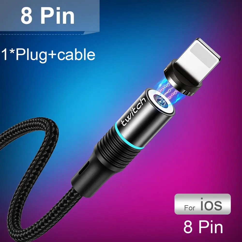 Black For iphone Магнитный Micro USB кабель для iPhone, samsung, Android, для быстрой зарядки мобильных телефонов, кабель usb type-C, магнитный шнур для зарядного устройства - Цвет: Black For iphone