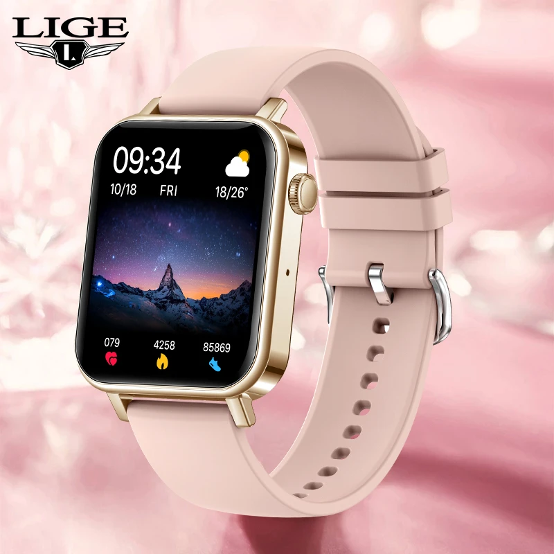 LIGE reloj inteligente para mujer, accesorio de pulsera con pantalla táctil 1,69 pulgadas, Control de música, Bluetooth, rastreador de Fitness|Relojes inteligentes| - AliExpress