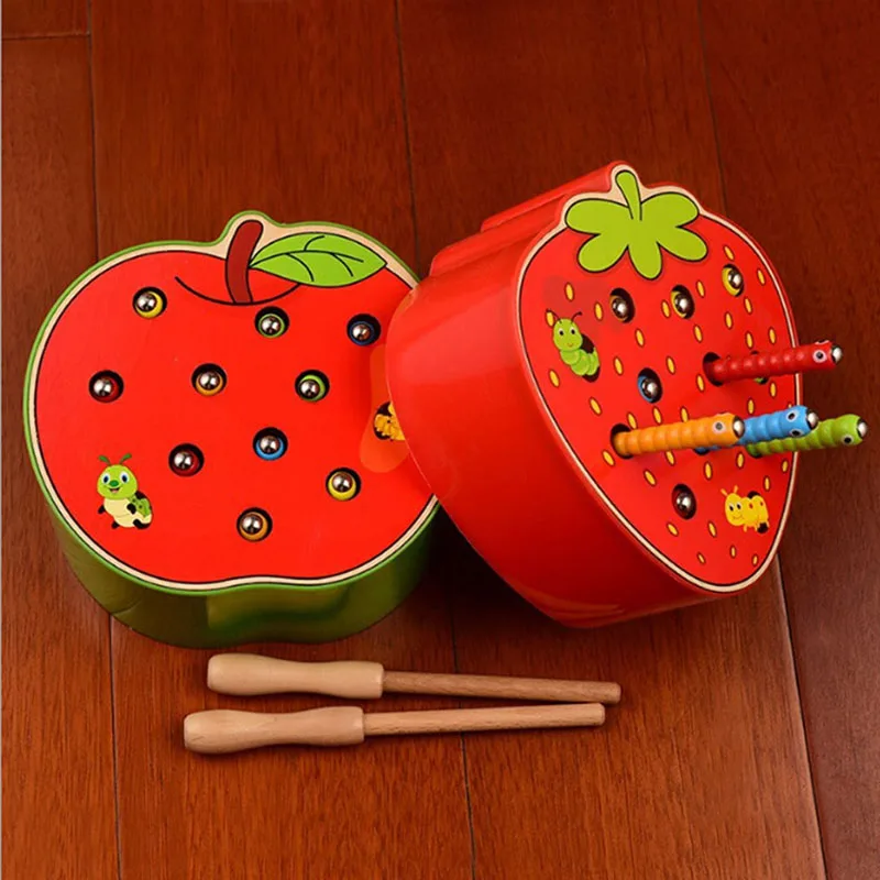 Детские деревянные игрушки игра-головоломка для ловли червей Развивающие