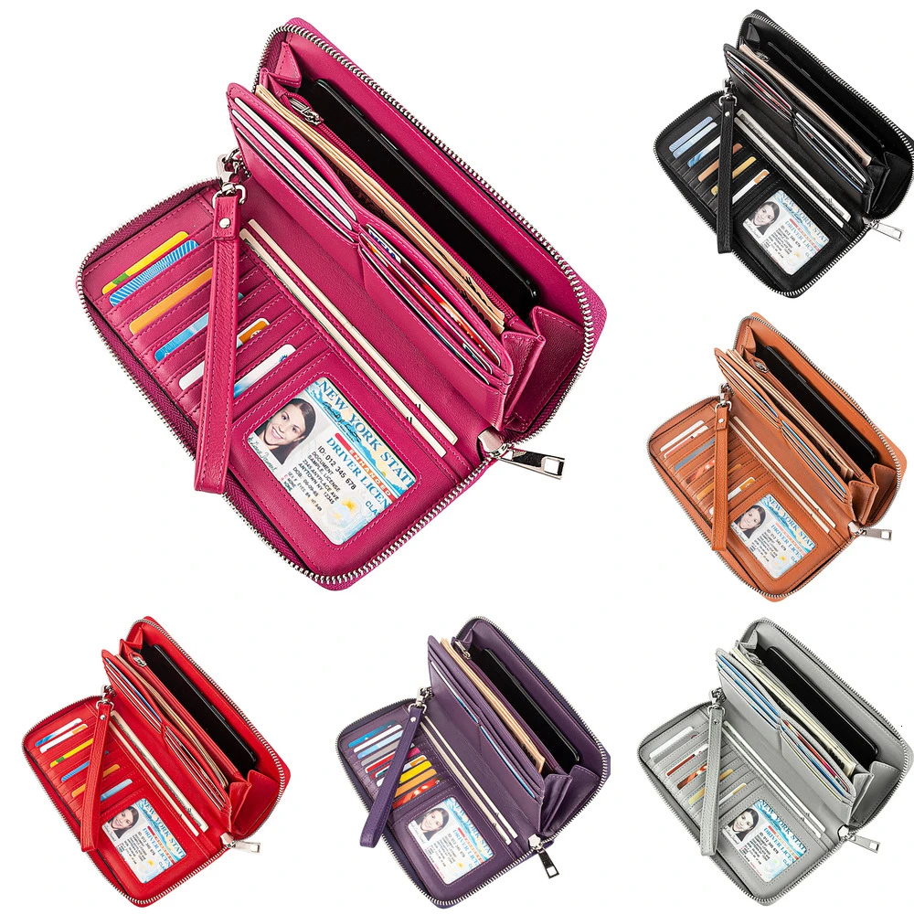 New Design Fashion Multifunctional Women's Wallet Genuine Leather Zip Around Clutch Large Travel Purse Female Long Wallet 593-50 New Design Fashion Multifunctional Women's Wallet Genuine Leather Zip Around Clutch Large Travel Purse Female Long Wallet 593-50