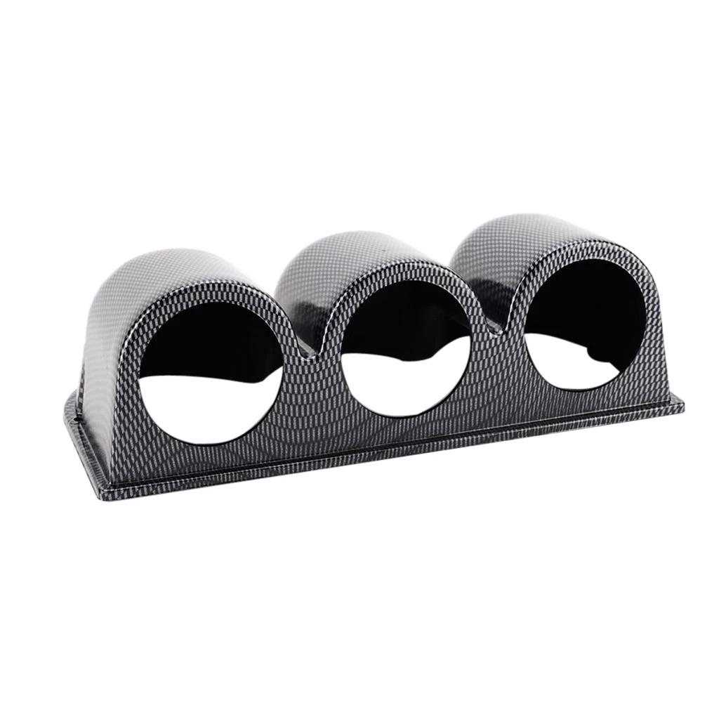 Carbon 2'' 52mm Car Motorcycle Universal Triple Dash Gauge Pod Mount Holder Side