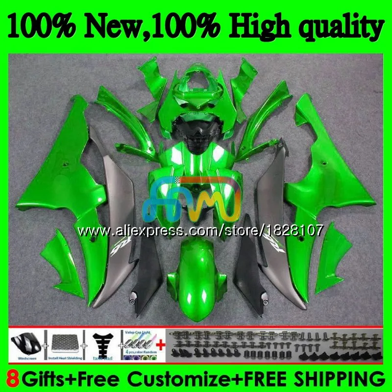 YZF-600 для YAMAHA YZF R6 YZF600 YZFR6 08 13, 14, 15, 16 лет 75BS. 96 YZF 600 R/зеленый/серый цвета, горячительных напитков, 6 YZF-R6 2008 2013 обтекатель - Цвет: No. 1