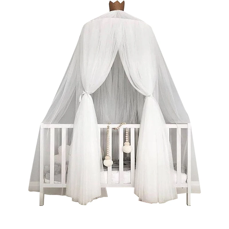 

New Kid Bedding Mosquito Net Romantic Round Bed Mosquito Net Bed Cover Pink Hung Dome Bed Canopy For Kids Bedroom Nursery
