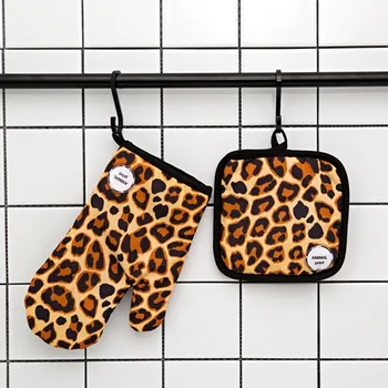 

Multifunction Gloves Oven Mitts Set BBQ Pot Holder Non Slip Printing Baking Grilling For Kitchen Heat Resistant Home Polyester