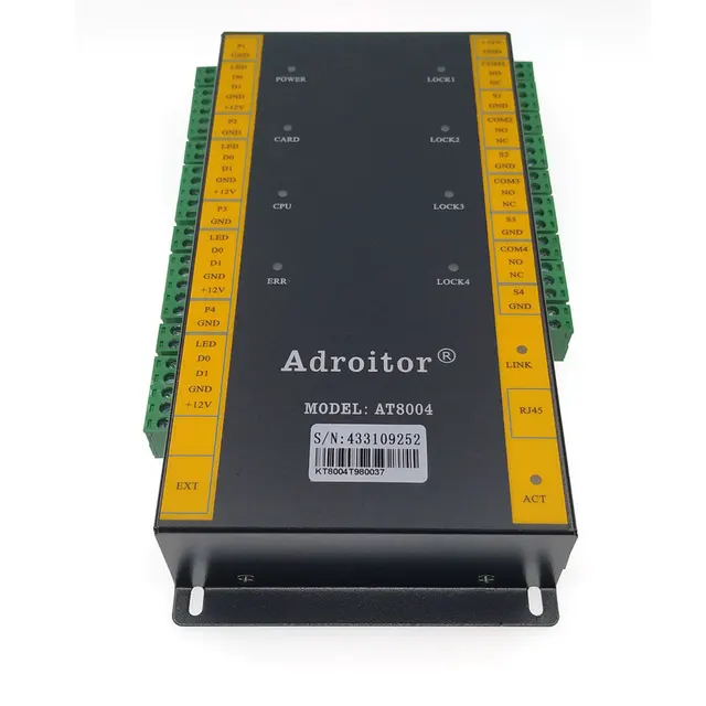 Access Control Kit TCP/IP Four Door Controller 10A Power Supply Support Time Attendance /Access/Alarm/Finger/Web Sn:AT-04 5