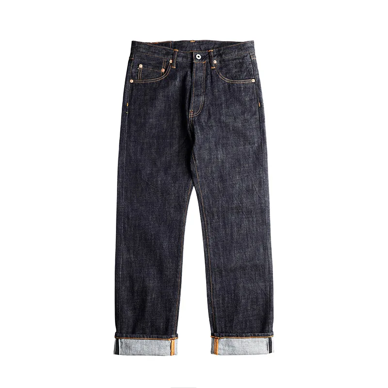 710-0001B RockCanRoll  High Waist Indigo Selvage Unwashed 14oz Pants Unsanforised Raw Denim Jean 6