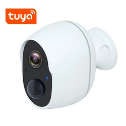 Câmera com bateria de baixa potência Tuya Câmera externa impermeável wi fi 2MP PIR Detecção de movimento sem fio de segurança CCTV câmera armazenamento em nuvem