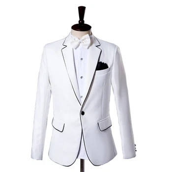

Men's Classic English White Suit Wedding Groom Tuxedo Prom Dress Delicate Pocket Dress Gentleman Slim Suit Suit