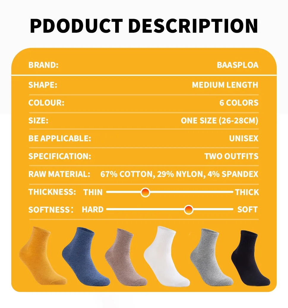 Baasploa Women's Running Socks Anti-slip Breathable Solid Knitting Cotton Socks Outdoor Fitness Basketball Sports Socks 2021