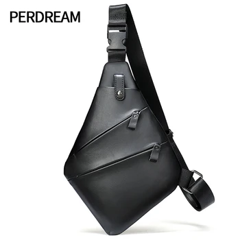

Personalized waterproof men's personal anti-theft chest bag new multifunctional leather gun bag outdoor messenger bag