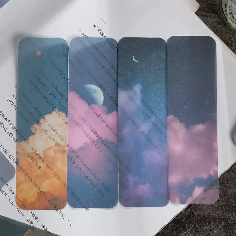 20 PCS/Set Bookmarks Card Butter Paper Mountains Stars Clouds Sky Forests Ins Style Book Page Marker Gifts For Friends Boys |
