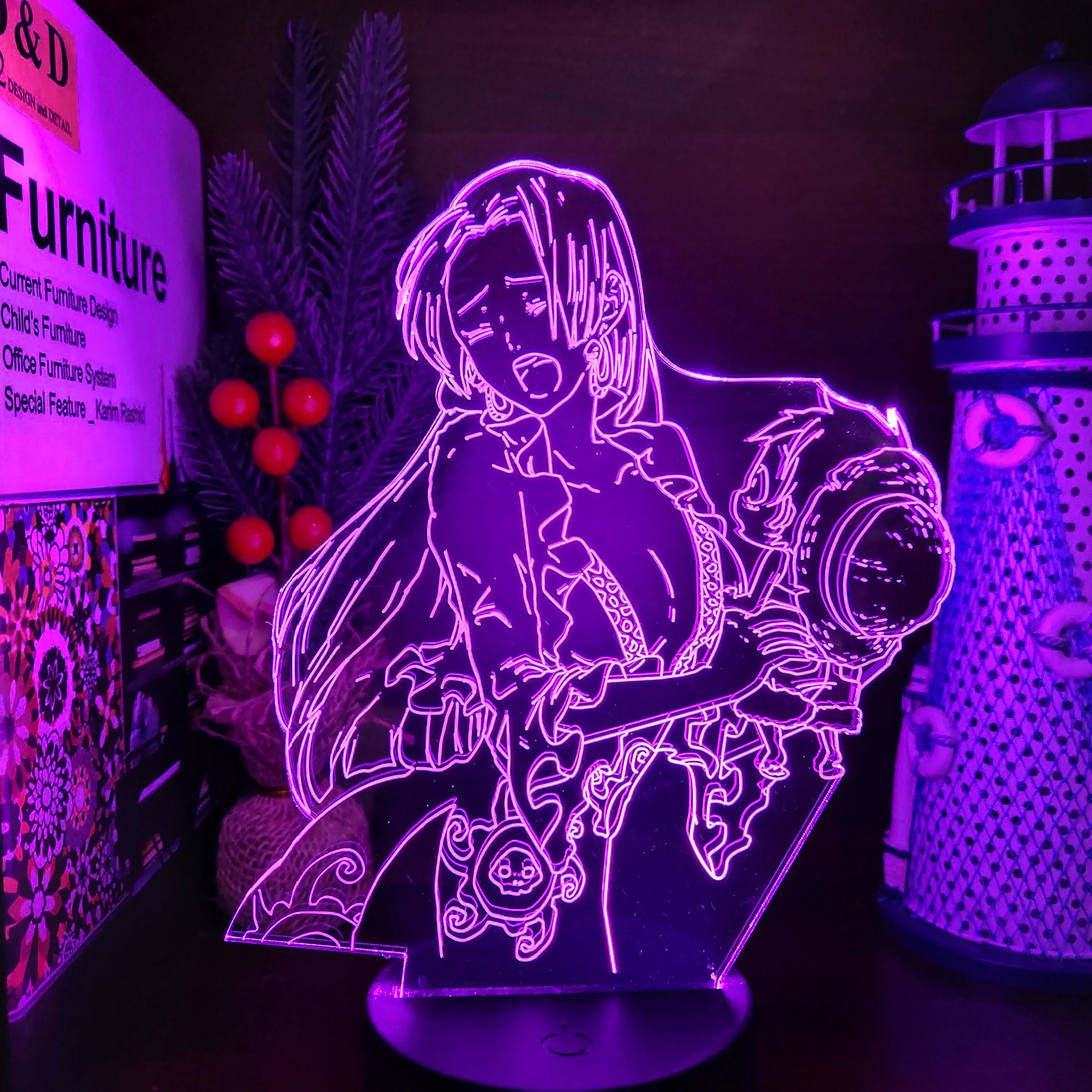 One Piece Monkey D. Luffy Boa Hancock 3D Illusion Led Nightlights Anime Light Lamp Multi Color Changing Lampara Kids Manga Gift | Лампы и
