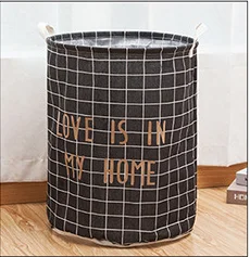1pc Laundry Basket Folding Round Storage Fabric Bag Large Clothes Toy Holder Handle Bucket Organizer Large Capacity - Цвет: L-4