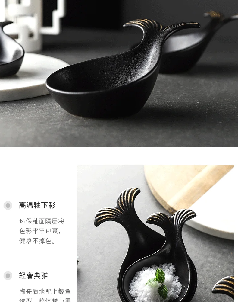 Sauce Dish Snack Vinegar Soy Sauce Dish Whale Dish Ceramics Household Dessert Plate Restaurant Gravy Boats Condimentos Conteiner