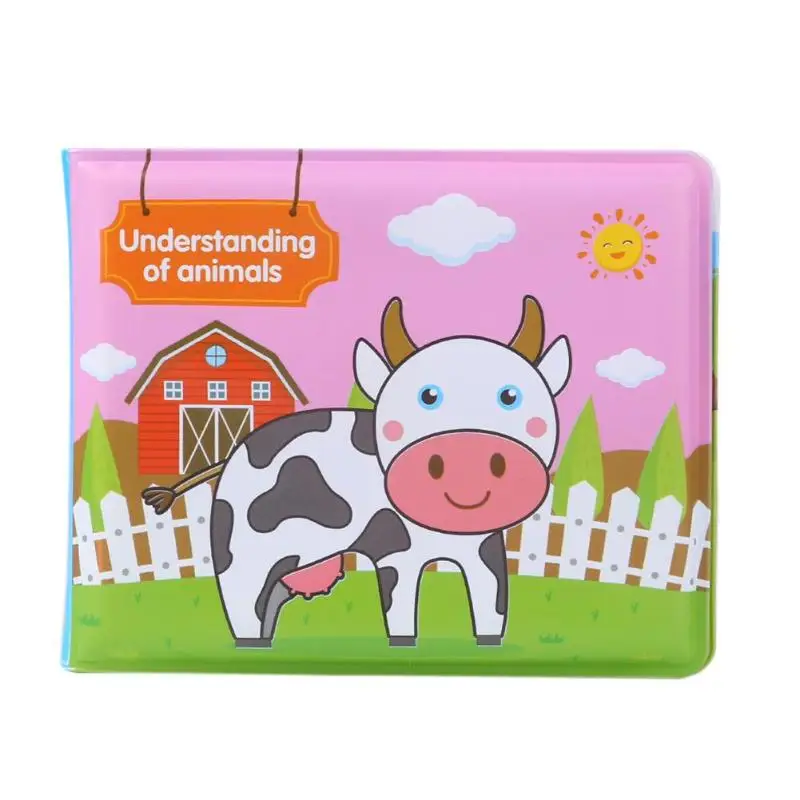 Cow HS-A532 Сопротивление разрыву Детская ванна книга когнитивные плавающие развивающие игры игрушки Водонепроницаемый Ванна книга для ребенка раннего образования в качестве подарка - Цвет: Cow HS-A532