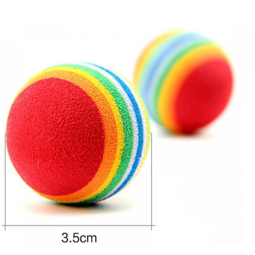 5/10 Pcs Colorful Pet Foam Balls Sponge Ball Cat Toy Soft Foam Rainbow Play Balls Training Interactive Kittens Pet Funny Toys