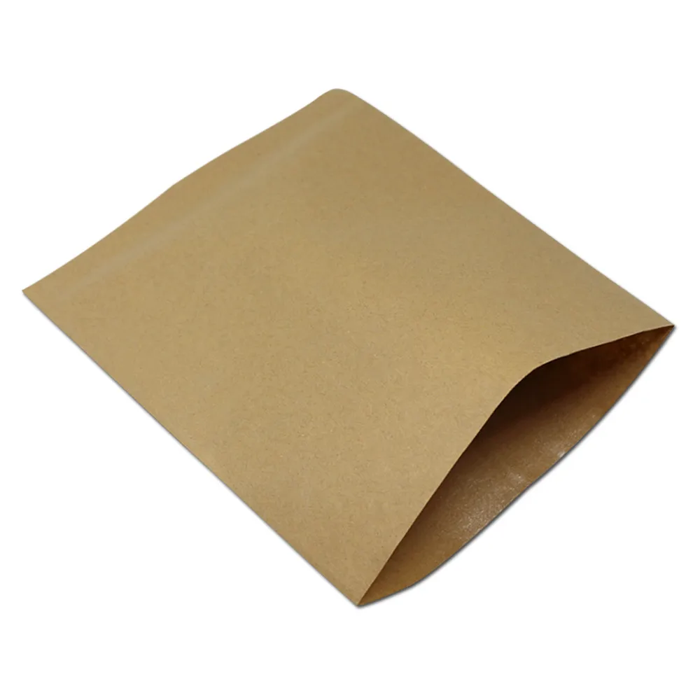 

100pcs Brown Kraft Paper Open Top Grease Proof Packing Bag for Cookies French Fries Sandwich Package Take Out Pouches Oil Proof