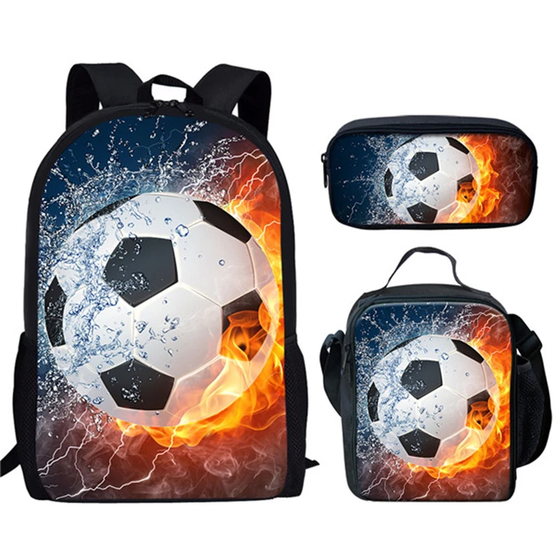 

INJERSDESIGNS Teenager Sport Backpack Ice Fire Football Printing School Bags For Boys Girls Children Schoolbag Mochila Escolar