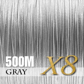 Grey-8 Strands SIECHI PE плетеная леска, многофиламентная, 500 м, 8 нитей, корд, леска для ловли карпа, для морской воды, 20, 30, 40, 50, 60, 80 фунтов - Цвет: Grey-8 Strands