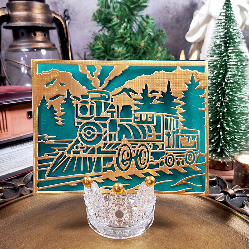 Panalisacraft Vintage train background Metal Cutting Dies for DIY Scrapbooking/Card Making/Kids Fun Decoration Supplies | Дом и сад