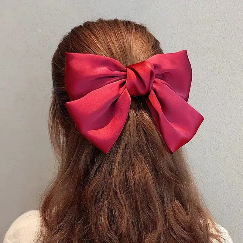 VKME Fashion Big Bow Hairpin Cute Red Barrette Pink Hair Clip Women Girls BB Hairgrip Korean Oversize Floral Hair Accessories hair accessory hair clip pearl hairpins