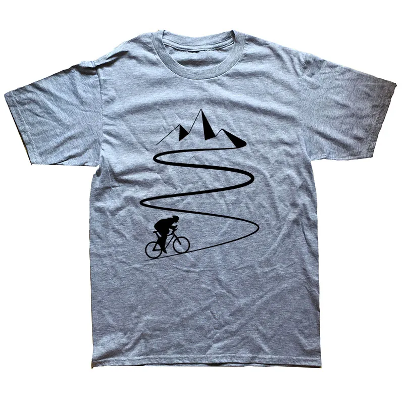 Горный велосипед сердцебиение забавная Байкерская футболка плюс размер на заказ короткий рукав Мужская велосипедная футболка "Велоспорт" Модный семейный хлопок - Цвет: GRAY