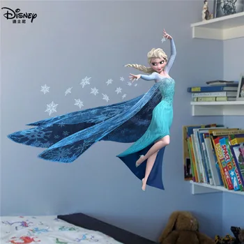 

Disney Elsa Anna Princess Wall Stickers For Girls Room Home Decoration Diy Cartoon Frozen Movie Mural Art Anime Posters Kids toy