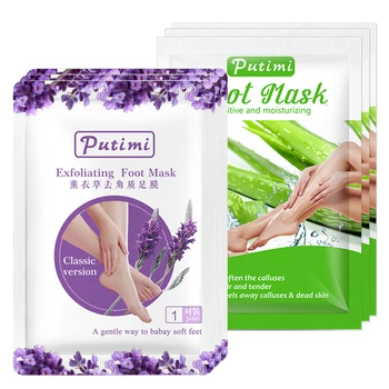 

Putim 4pcs=2Pack Lavender/Aloe Feet Exfoliating Foot Mask Skin Peeling Dead Skin Feet Mask for Legs Socks for Pedicure Foot Skin