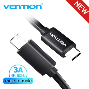 

Vention New USB Type C 4K cable Male to Male PD 3A Fast charging for Samsung S9 Macbook Huawei USB 3.1 Data sync Charger cord 1m