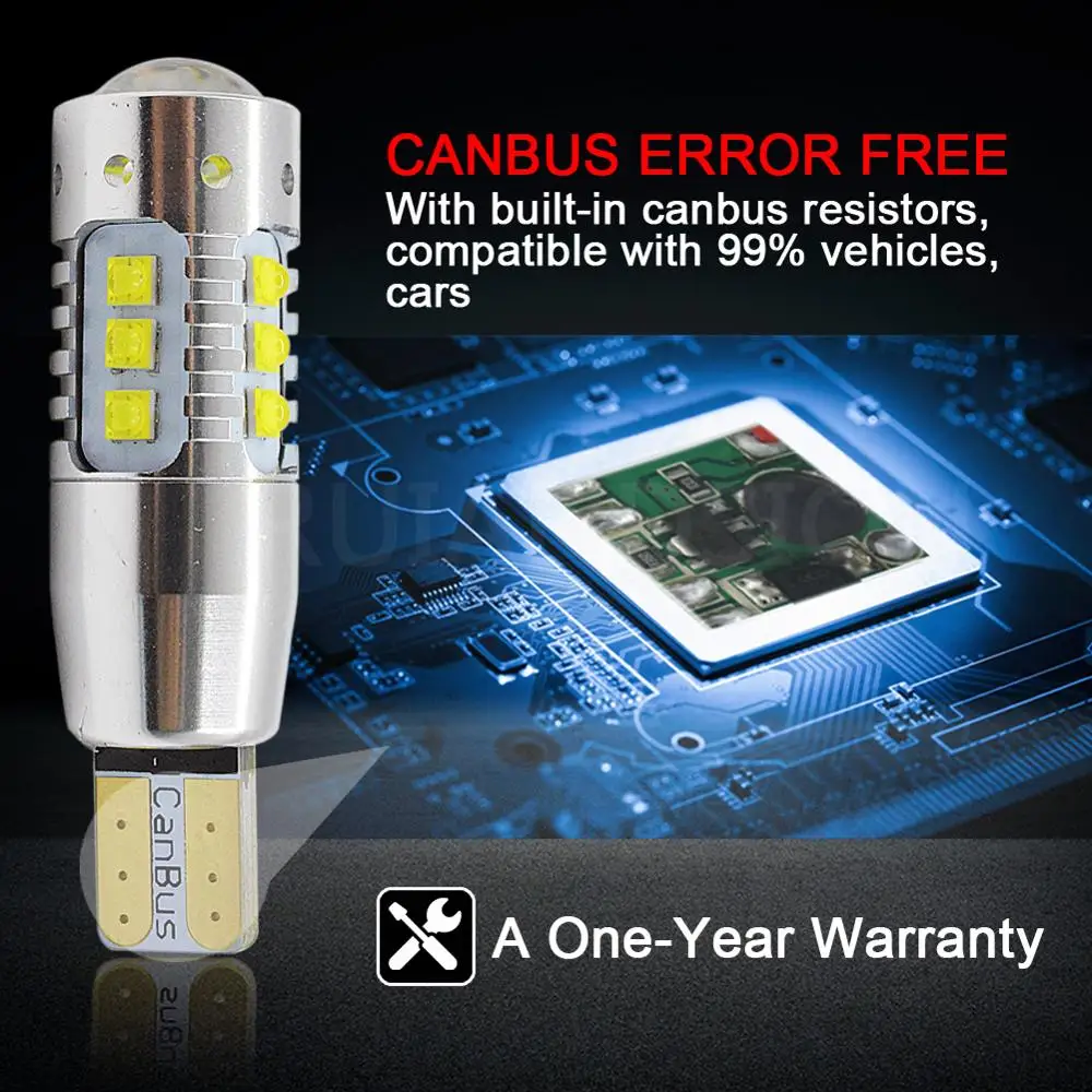 1 шт. Canbus 80 Вт CREES 16smd 12 В 24 В AC T10 W5W светодиодный автомобильный Стайлинг Авто боковой маркер парковочное положение габаритный Светильник Ширина лампы