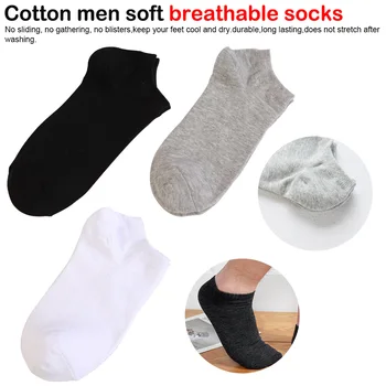 

100% cotton men casual socks simple black gray white daily ankle socks soft breathable spring summer autumn sport short socks