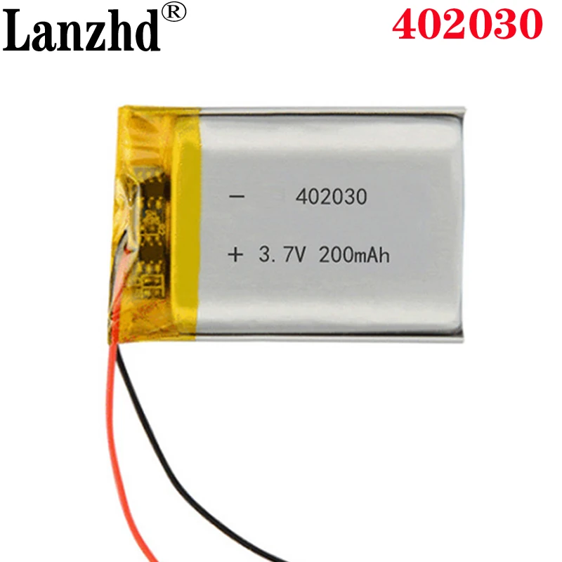 

3.7V 200mah 402030 Lithium Polymer li ion battery 402030 For camera power bank toy Tablet Bluetooth Earphone PDA POS Gamepads
