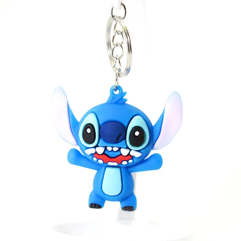 Disney Stitch Keychain Variety of Cartoon Lilo & Stitch Cute Doll Keyring Fashion Couple Bag Ornament Key Chain Car Pendant Gift