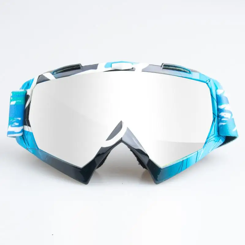 Unique Motorcycle Goggles Cross-country Cycling Off Road Helmets Ski Goggles Glasses Outdoor Sports Gafas Racing Moto Goggles - Color: Blue transparent