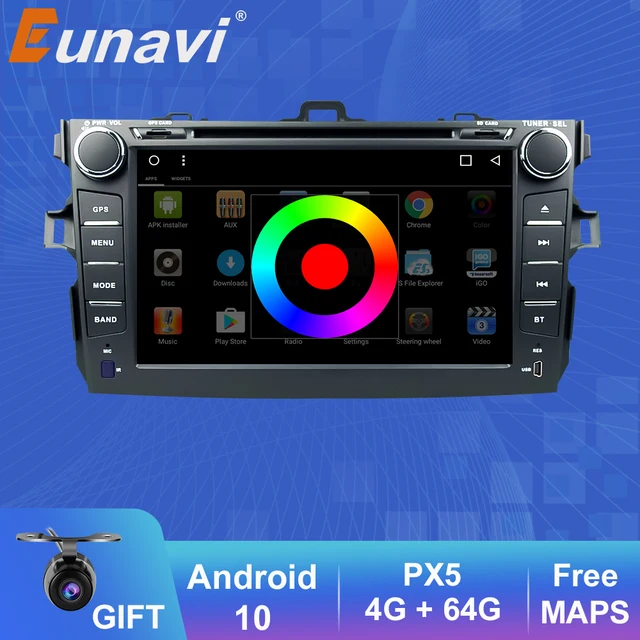 $189.96 Eunavi 2 din Android 10 TDA7851 car dvd multimedia for Toyota Corolla 2007 2008 2009 2010 2011 GPS stereo radio PC touch screen